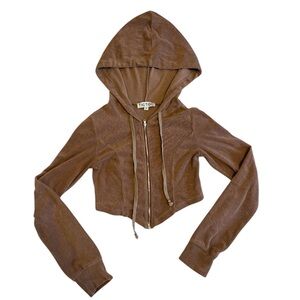 TICTOC BROWN CORSET HOODIE